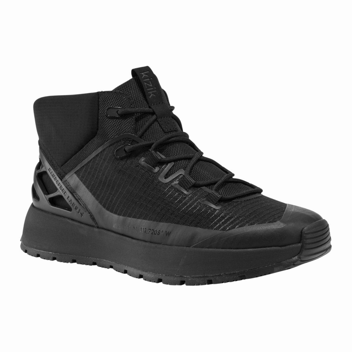 Kizik Men's Wasatch Mid Blackout Shock-absorbent wear Classy comfort