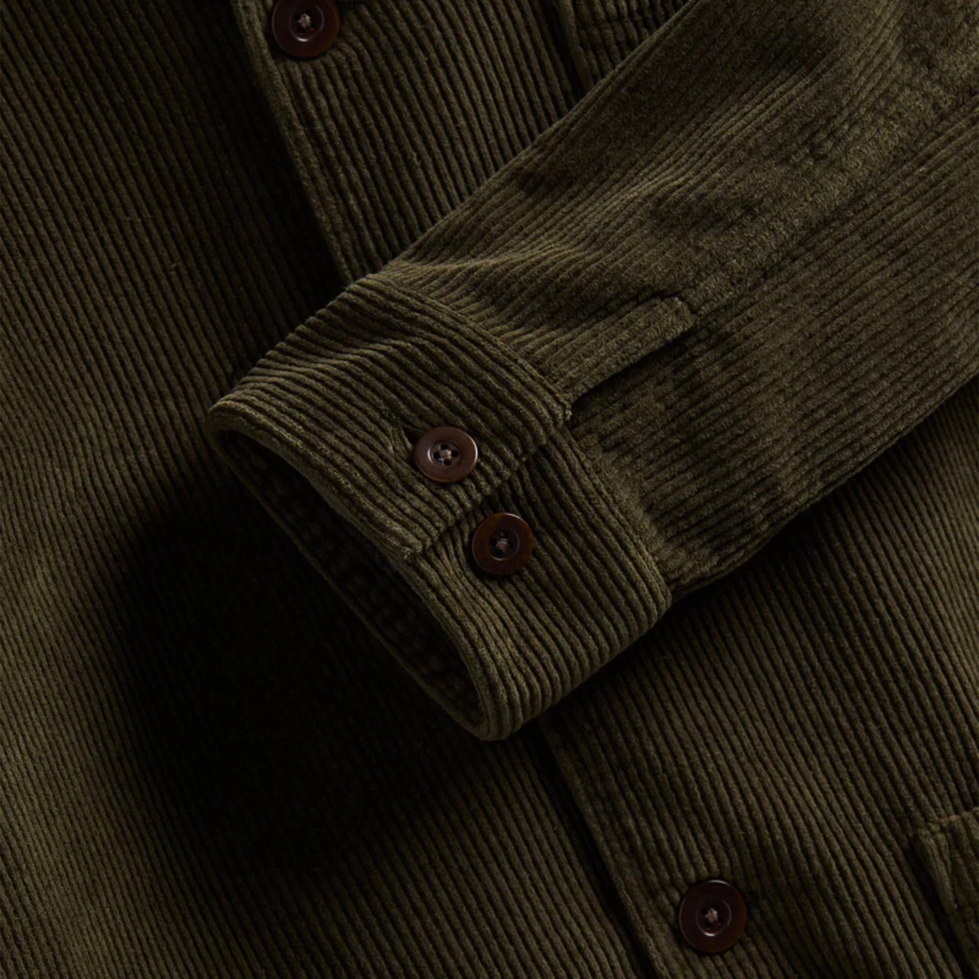 Noise Reduced Fabric Labura Corduroy Jacket (Olive)
