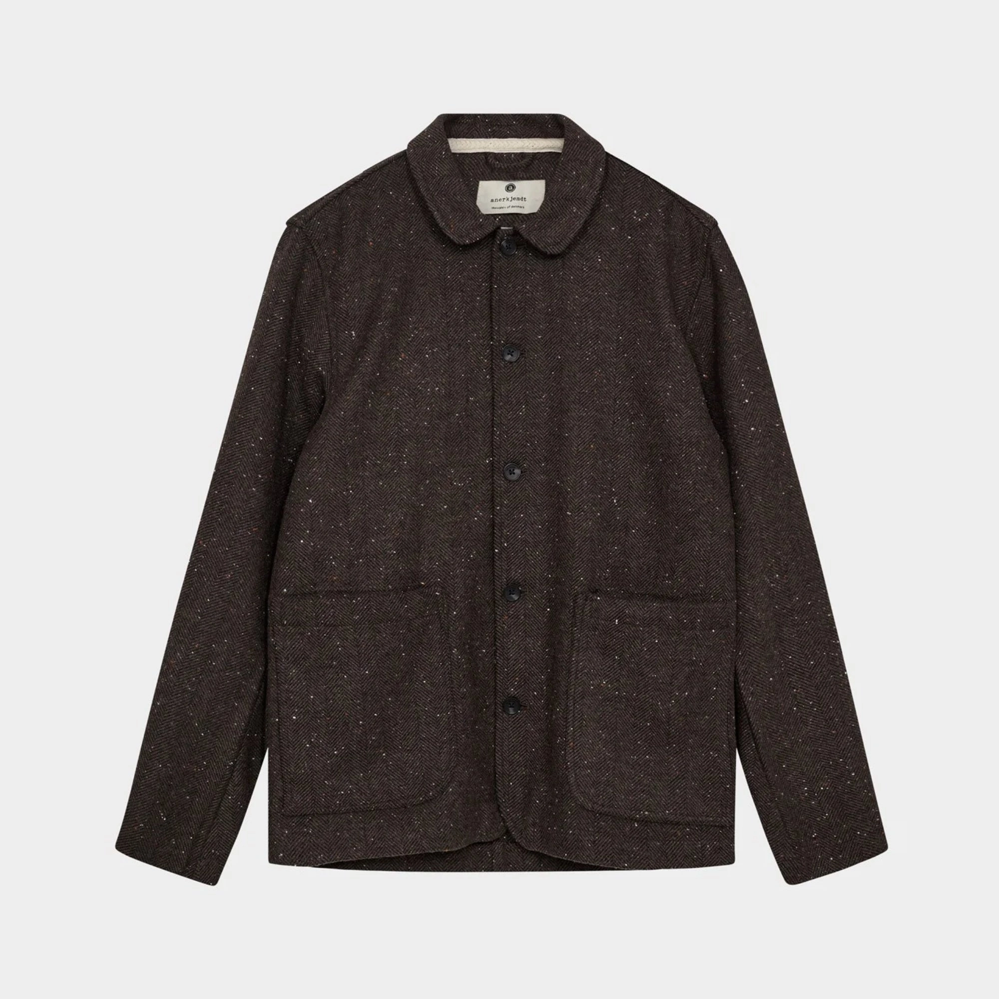 Neutral Tones Look Akoscar Woolen Overshirt (Mulch)