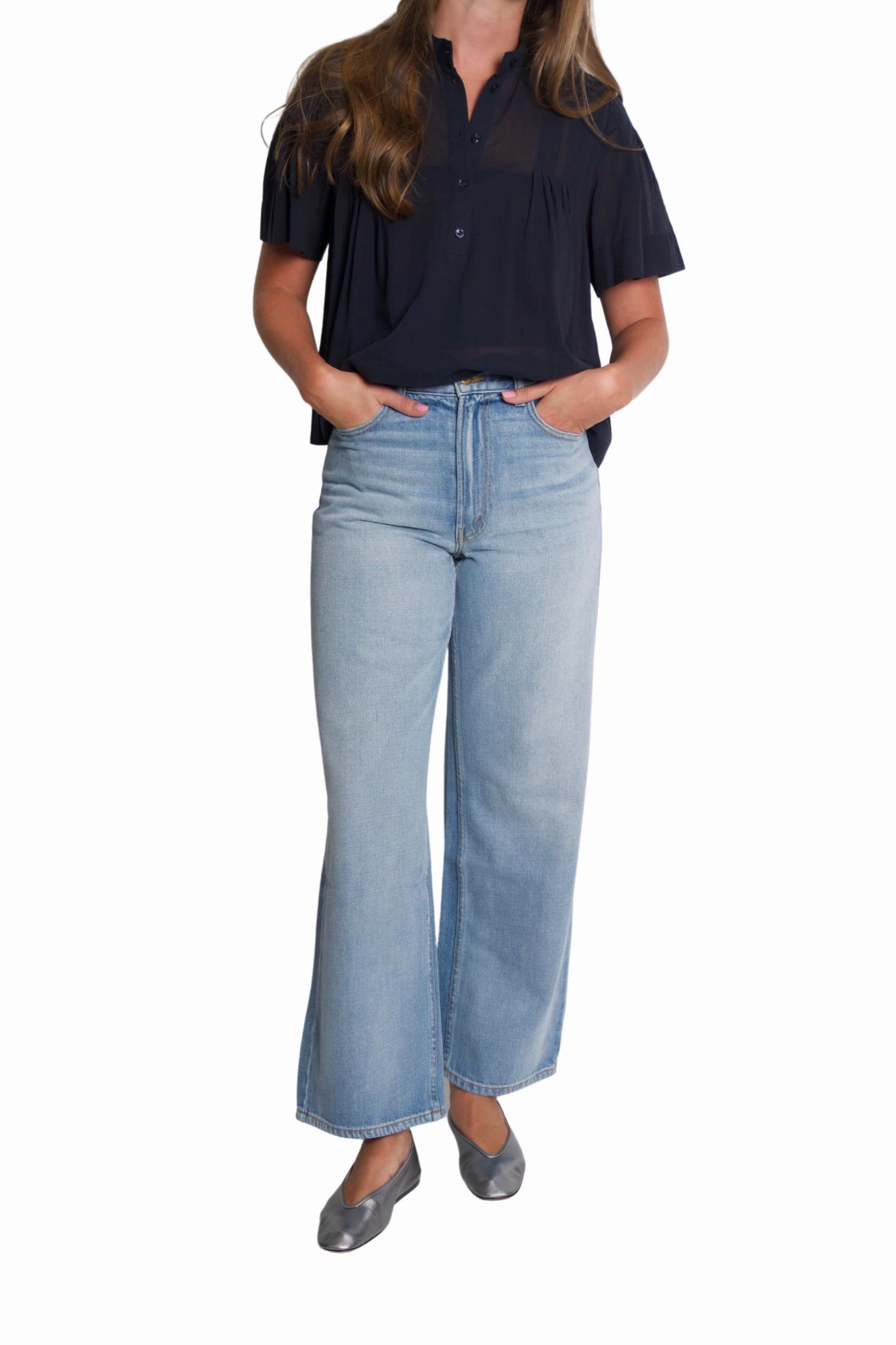 Weekend Warrior Luxury Athlete Fit Wrinkle Free Fabric Treatment Elissa High Wide in Dale Wash