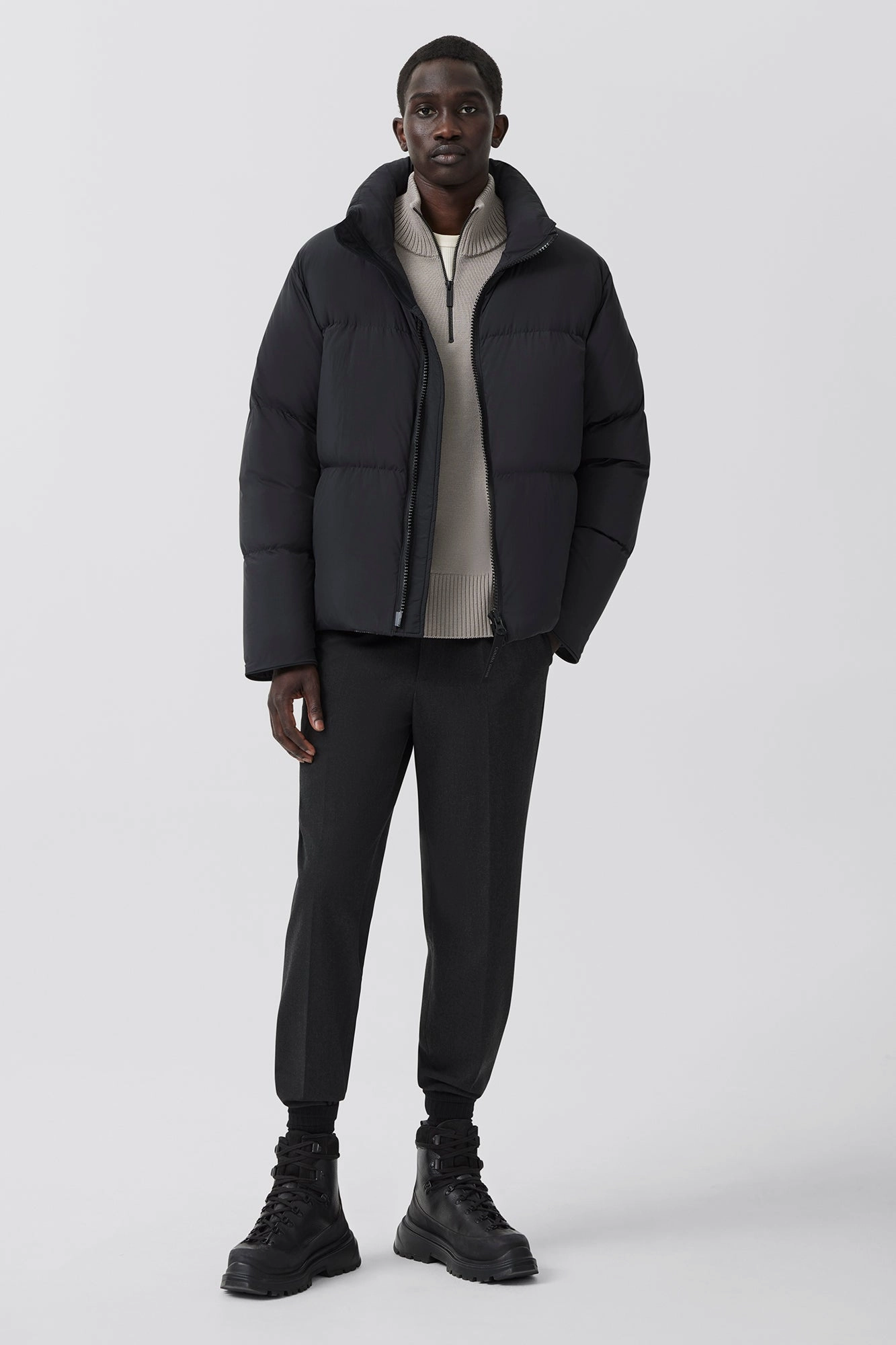 Lawrence Puffer Jacket Black Label Structured Casual Fit
