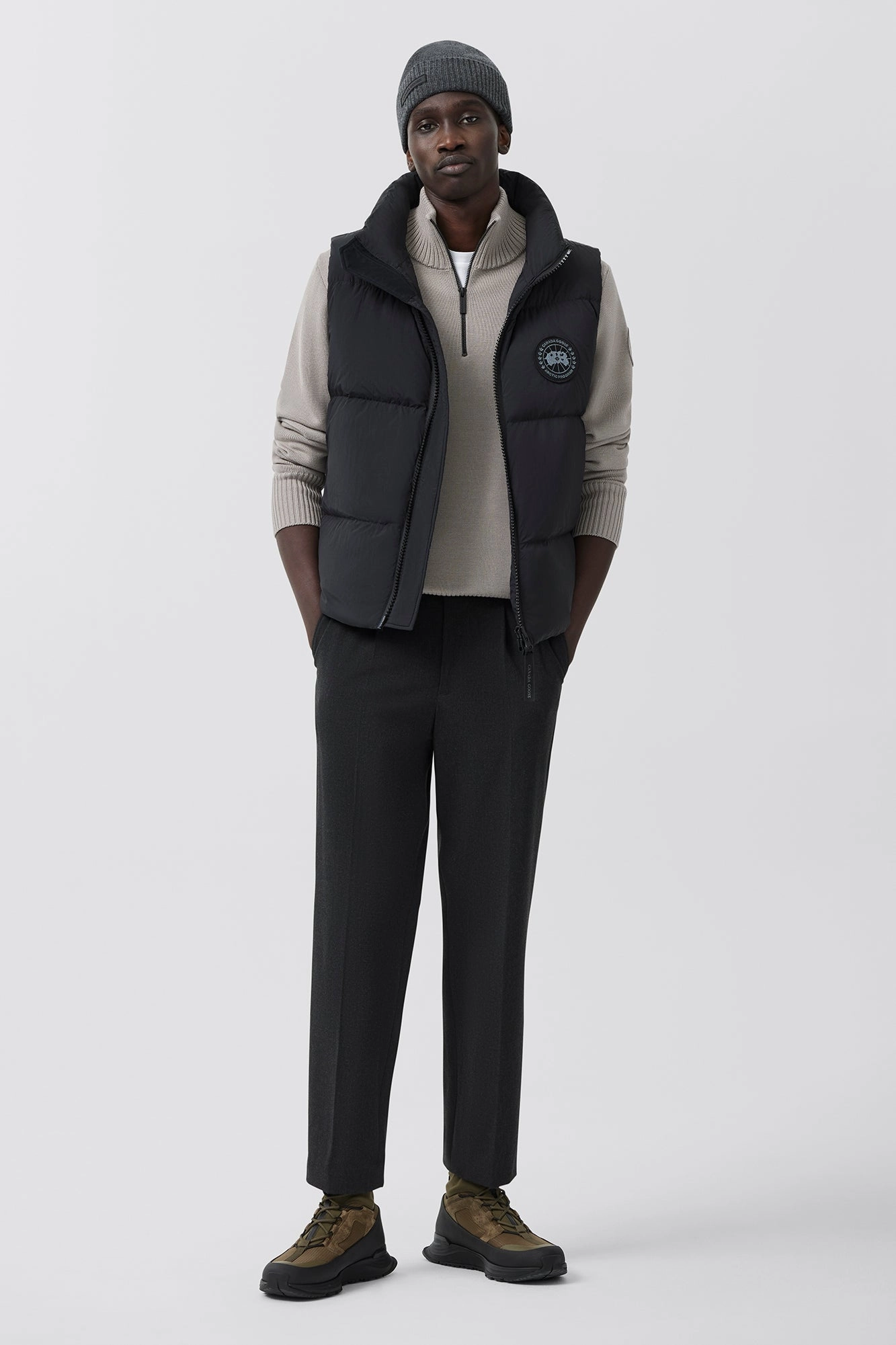 Lawrence Puffer Vest Black Label Eco Friendly Recycled Material Water Resistant Fabric