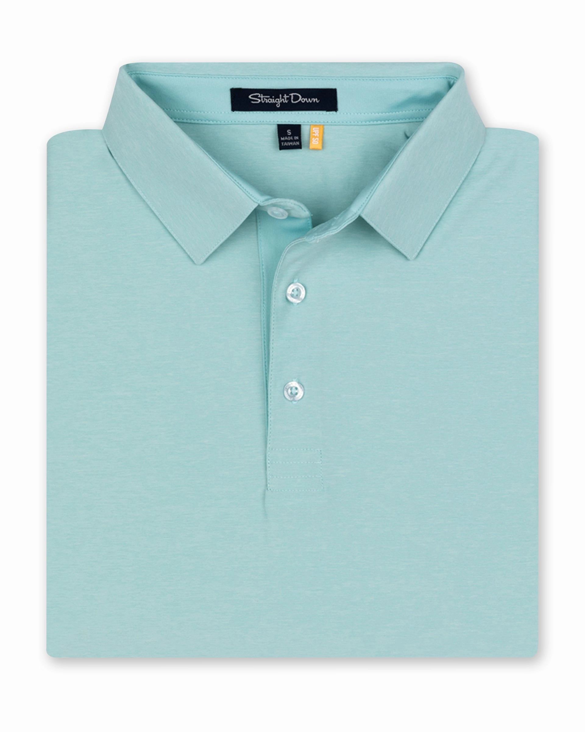 simple design ButtonDown Collar Miramar Polo - Green Stone
