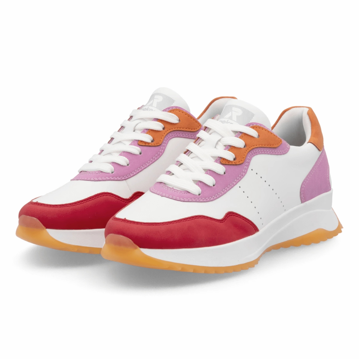 Cool Finish Rieker Women's W1308-80 Dhara Flame/White/Lilac/Pumpkin