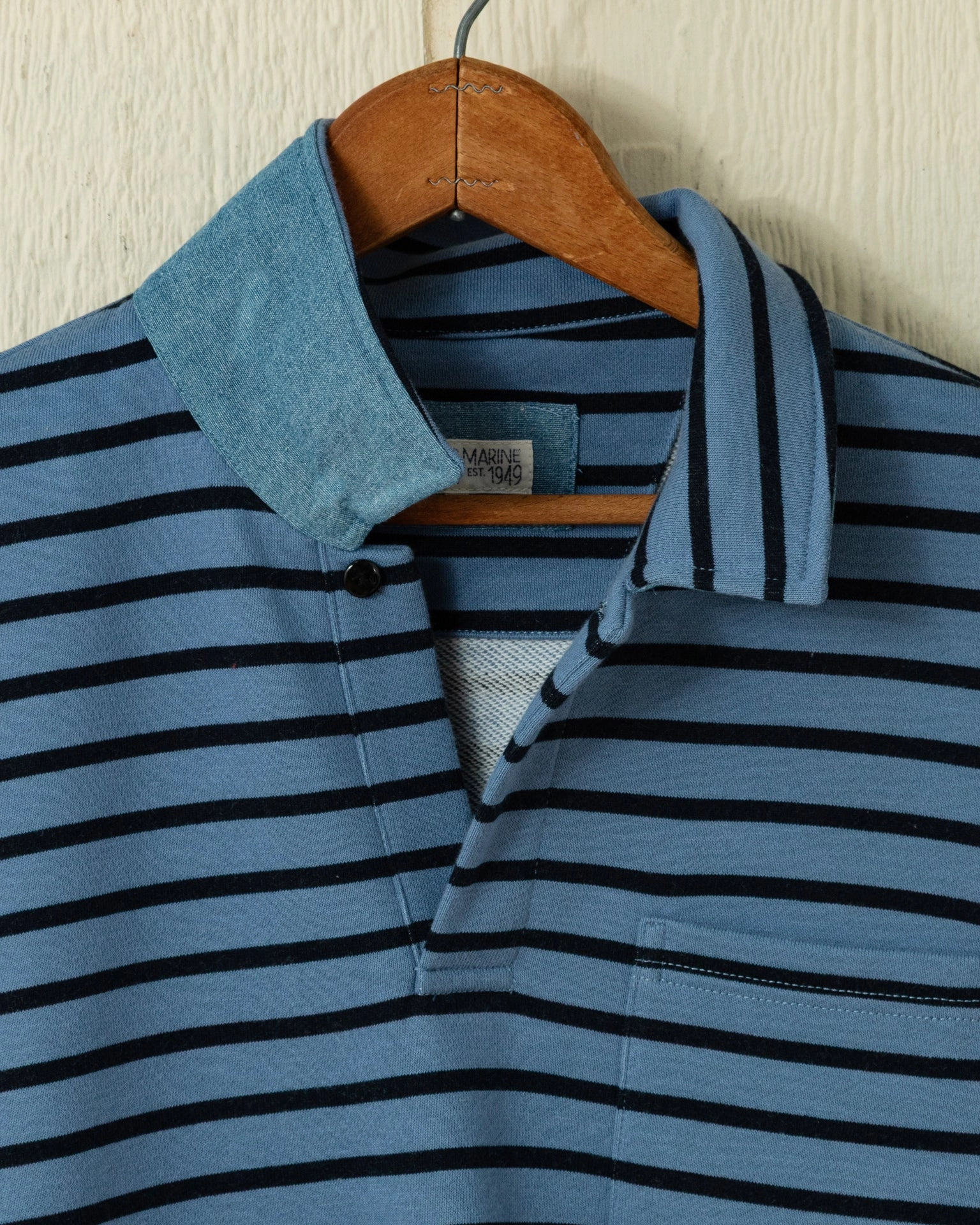 Acadia Polo in Atlantic Blue/Navy Loopback Terry Urban Fashion Effortless Look