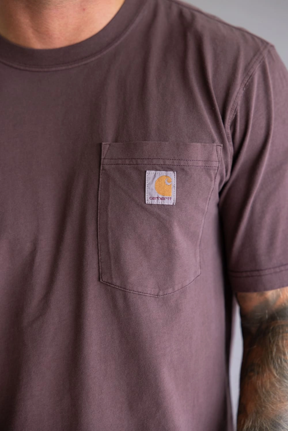 Carhartt Garment Dyed Pocket T-Shirt for Men in Sepia | 106252-BB3 Bold Statement Breathable Stretch Fit