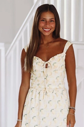 Lemon Squeeze Crop Top - Yellow Water resistant coating