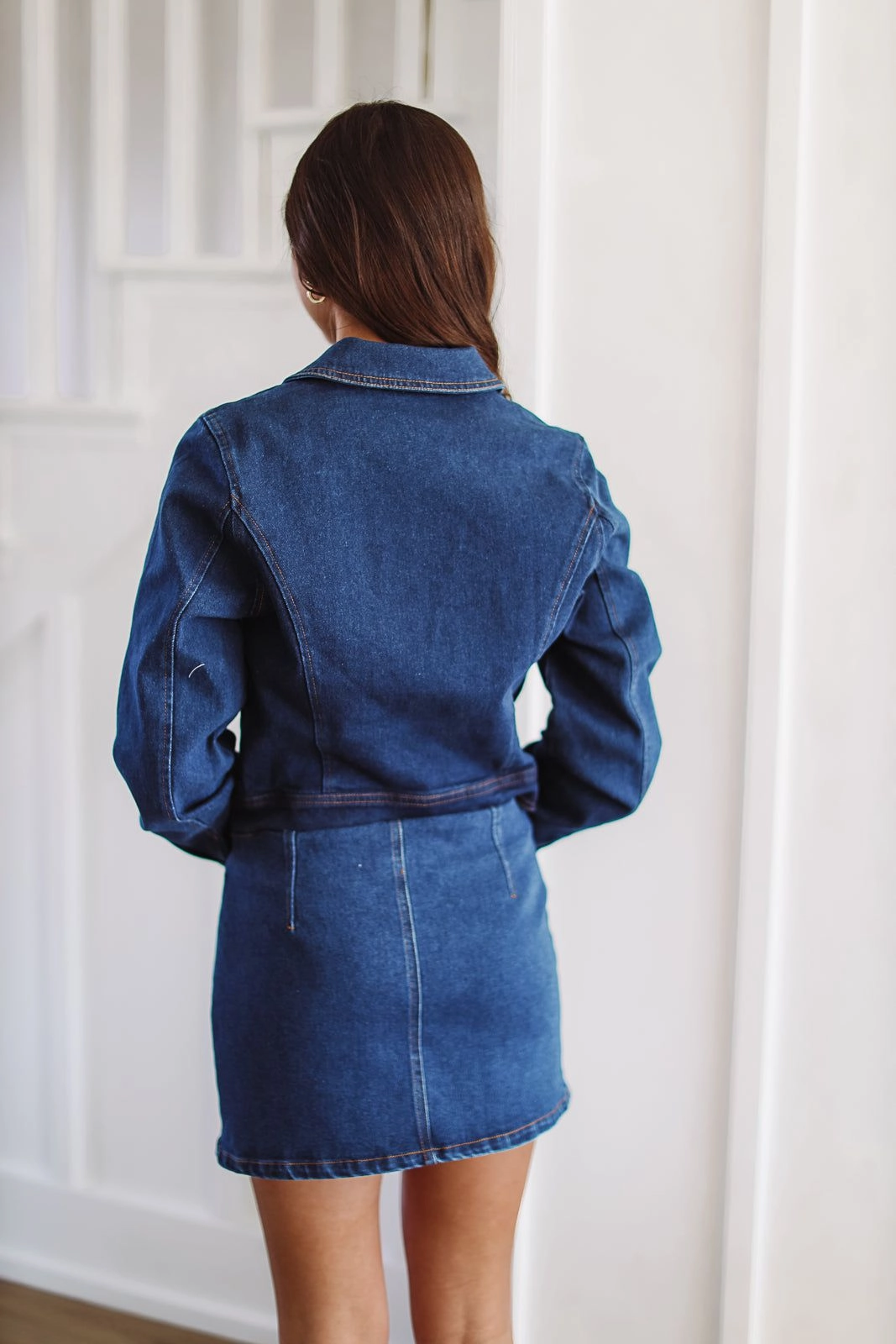 Let's Go Out Tonight Denim Jacket - Dark Wash Layered Ventilation Zones