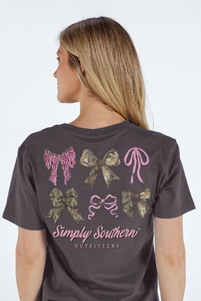 Simply Southern Multi Camo Bow T-Shirt for Women in Grey | SS-MULTICAMO-IRONHTHR Lightweight Material Quality Layer