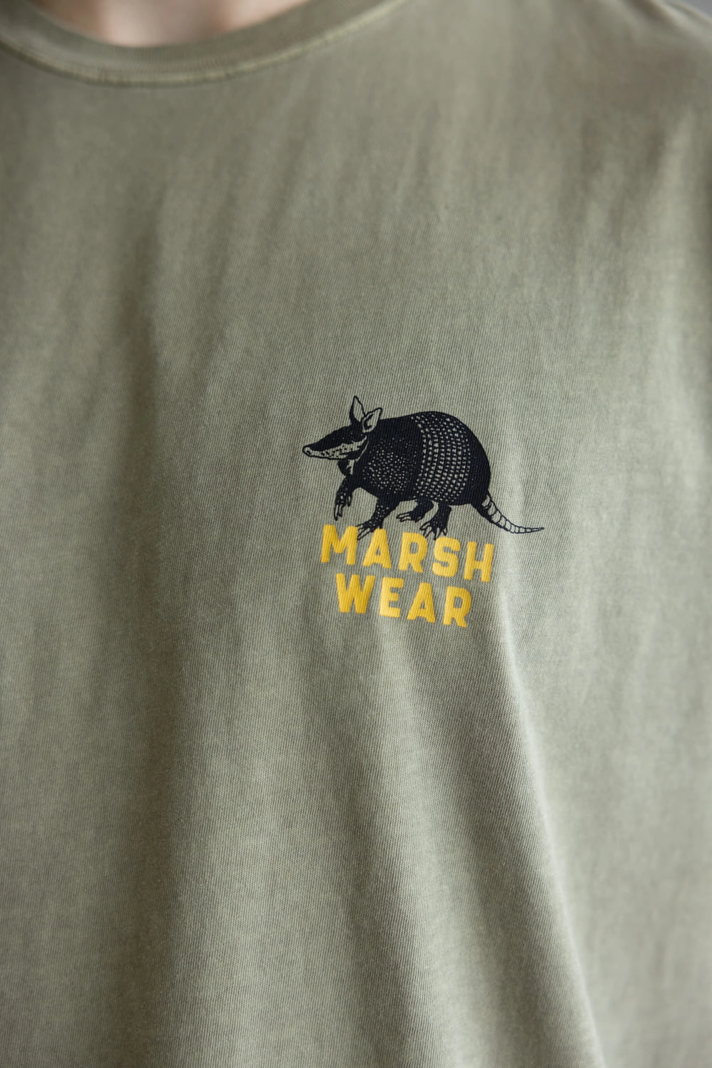 Easy Style Wear Multi Panel Structure Marsh Wear Ain??t From Around Here T-Shirt for Men in Vintage Moss | MWT5019-VMOS