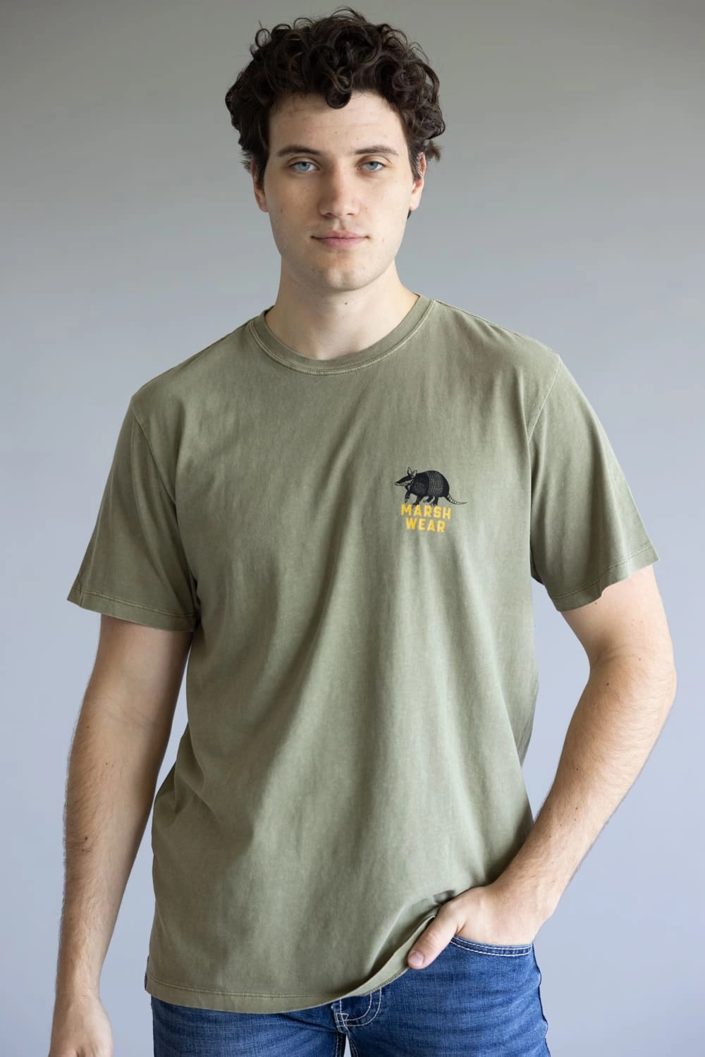Soft Wear Marsh Wear Ain??t From Around Here T-Shirt for Men in Vintage Moss | MWT5019-VMOS
