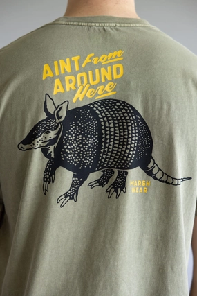 Marsh Wear Ain??t From Around Here T-Shirt for Men in Vintage Moss | MWT5019-VMOS FunctionalPockets