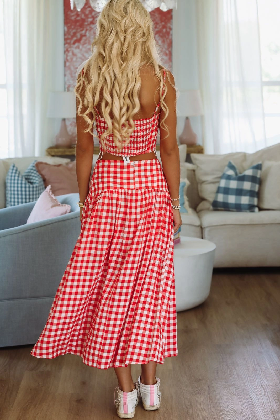 Trophy Time Crop Top - Red and White ThermalInsulation