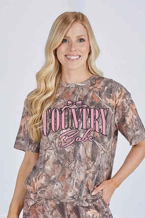 Performance Comfort Simply Southern Camo Country Babe T-Shirt for Women in Brown | SS-COUNTRYBABE-CAMO