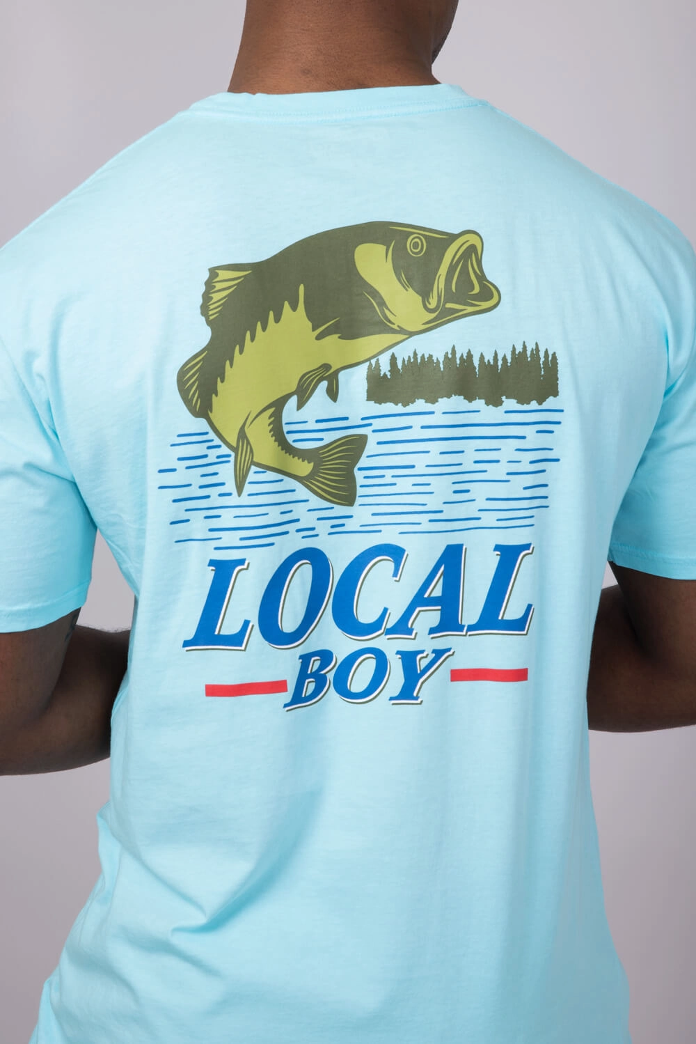 SeamFreeShoulders Running Speed Local Boy Bad Bass T-Shirt for Men in Aqua | L1000334-AQUA