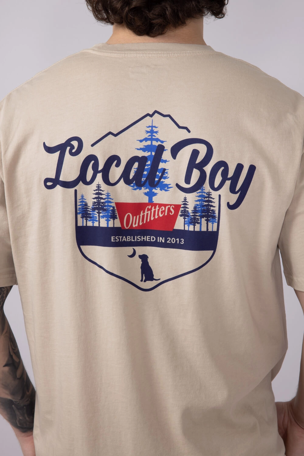 Local Boy Banquet T-Shirt for Men in Latte | L1000351-LATTE Layerable Look