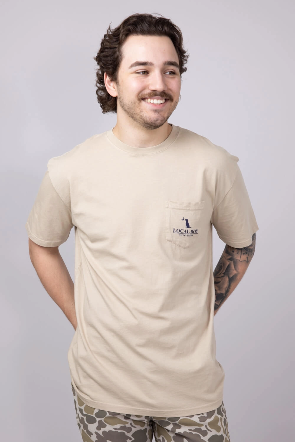 Sporty Flex Chilly Day Essentials Local Boy Banquet T-Shirt for Men in Latte | L1000351-LATTE