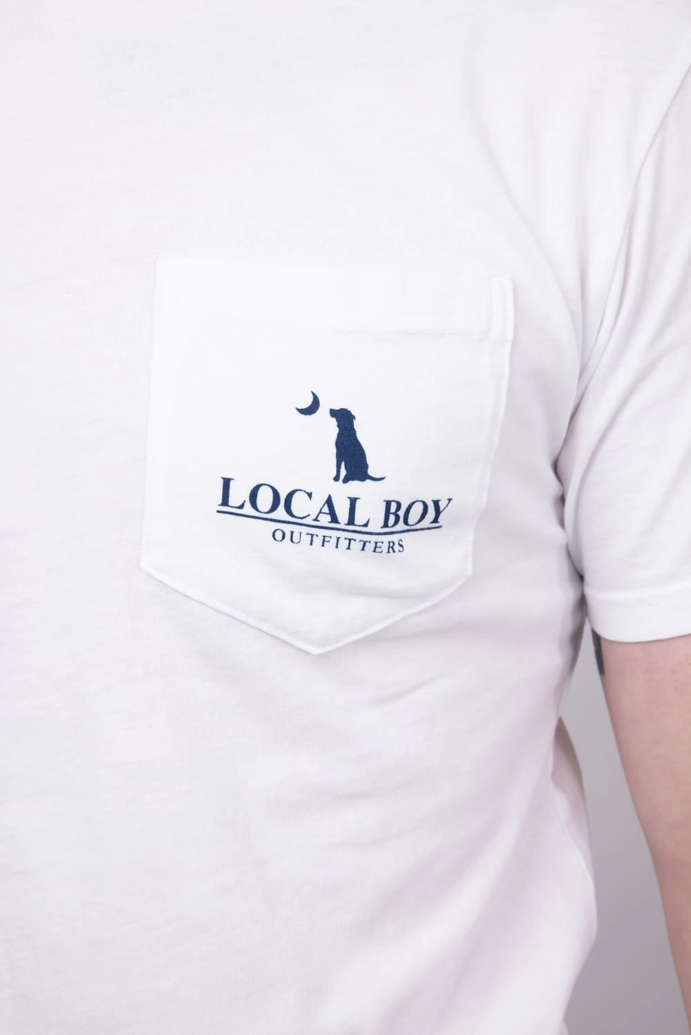 Local Boy Busch T-Shirt for Men in White | L1000531-WHITE Printed Logo