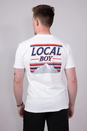 Local Boy Busch T-Shirt for Men in White | L1000531-WHITE Anti Bacterial Treatment Sleep
