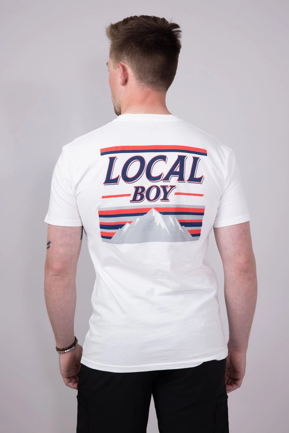 Local Boy Busch T-Shirt for Men in White | L1000531-WHITE Pre Shrunk Cotton Chilly Day Wear