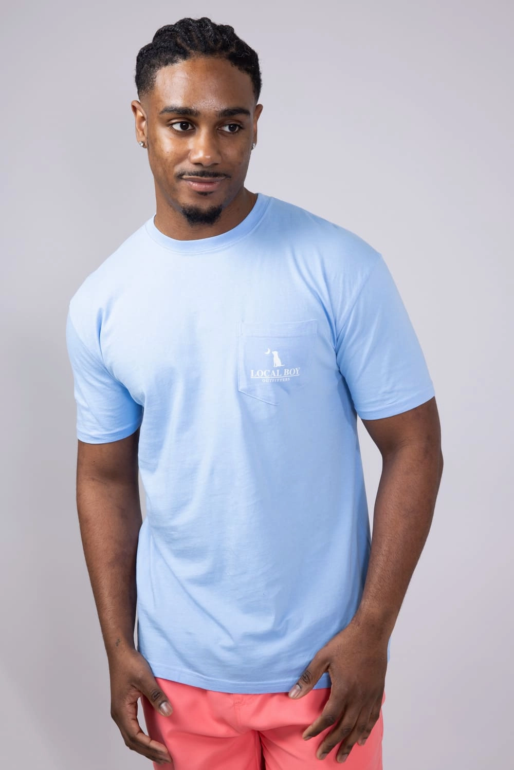 Local Boy Peppermint T-Shirt for Men in Washed Denim | L1000571-WSHDENIM tall size