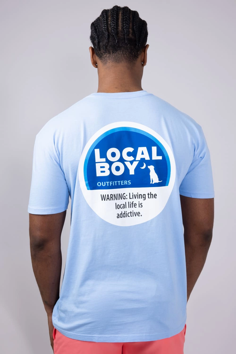 Local Boy Peppermint T-Shirt for Men in Washed Denim | L1000571-WSHDENIM Machine washable Hydrophobic coating