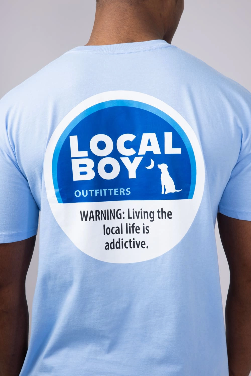 Relaxed Everyday Wear Casual Ease Local Boy Peppermint T-Shirt for Men in Washed Denim | L1000571-WSHDENIM