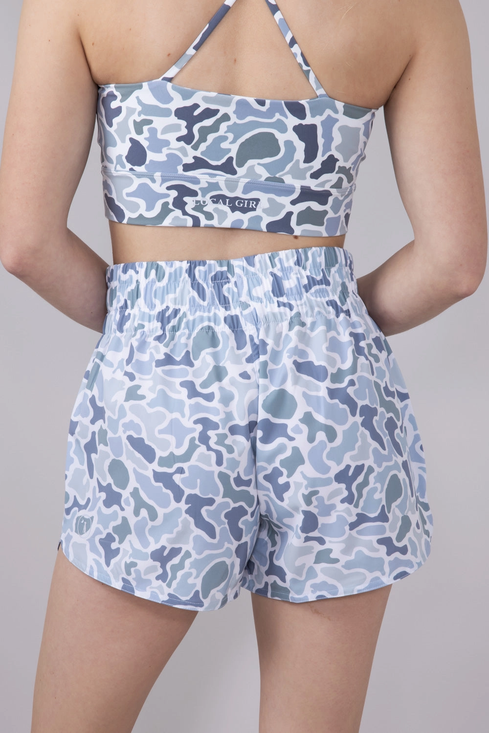 Secure Closure System Local Girl High Waisted Volley Shorts for Women in Light Grey Camo | L5160000-LCC