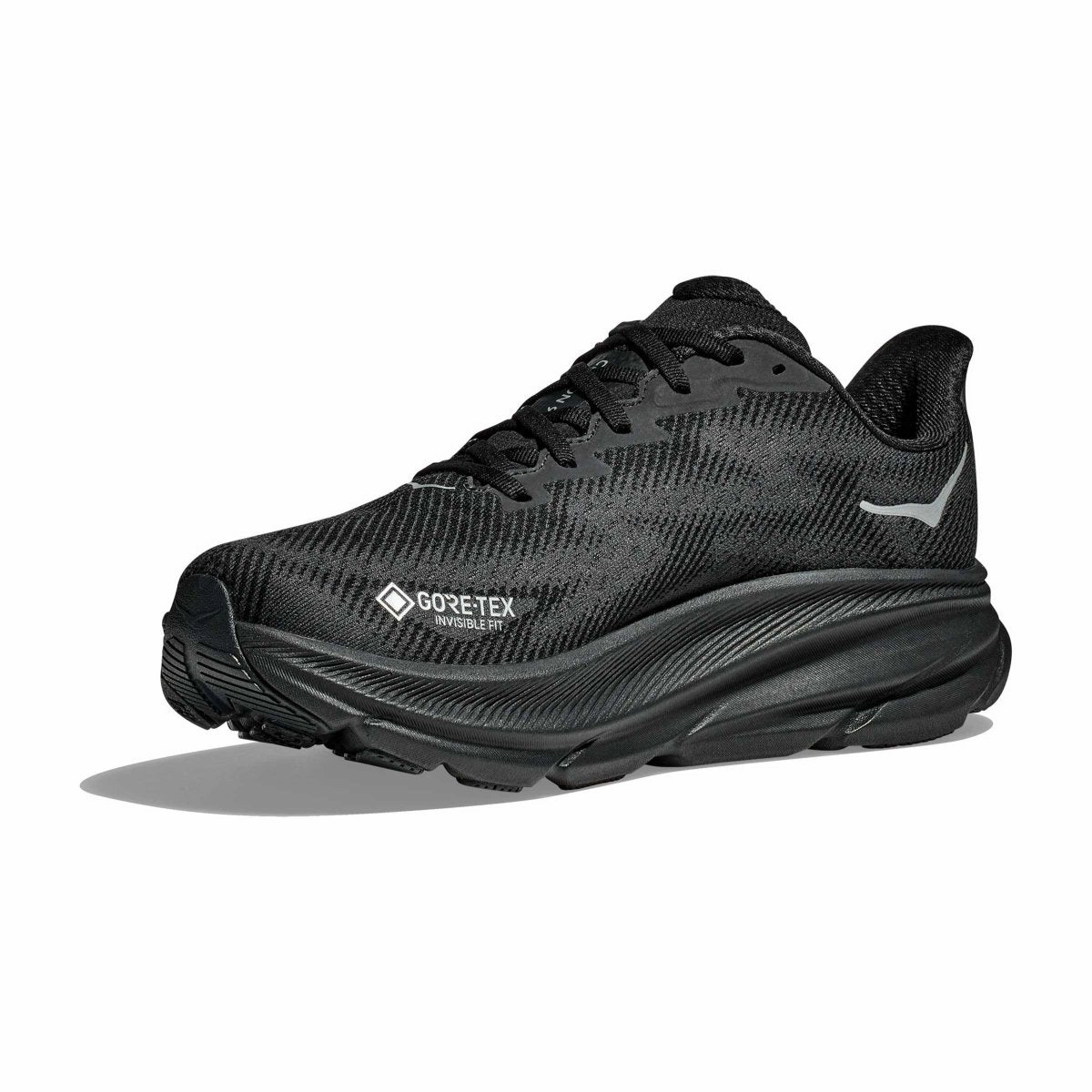 Hoka One One Women's Clifton 9 Black/Black Gore-Tex Adaptive Lace Tension Foam Insert