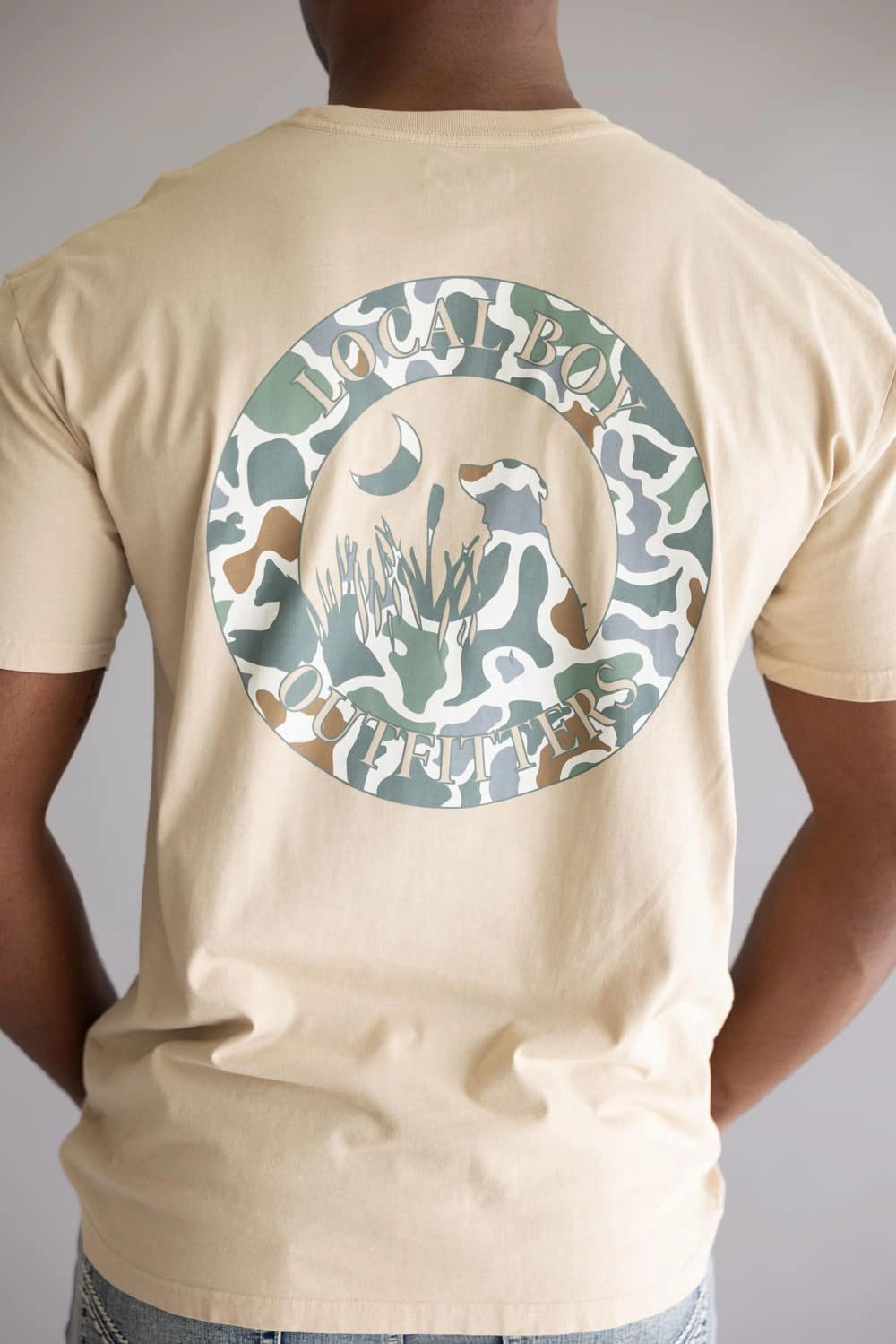 Silk combination Temperature Control Fabric Local Boy Local Flage Bluff T-Shirt for Men in Latte Brown | L1000518-LAT