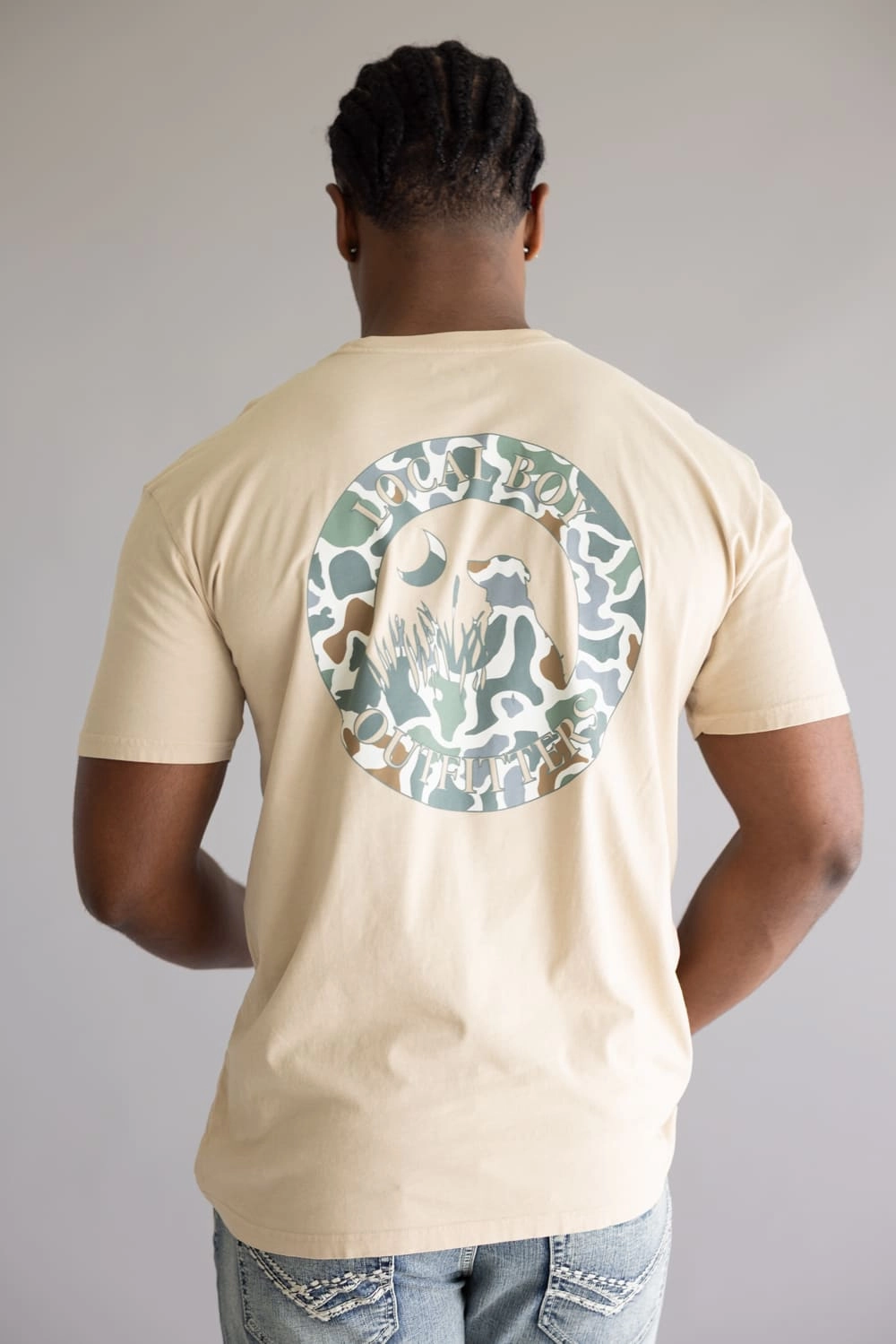 Local Boy Local Flage Bluff T-Shirt for Men in Latte Brown | L1000518-LAT Stretch Waist