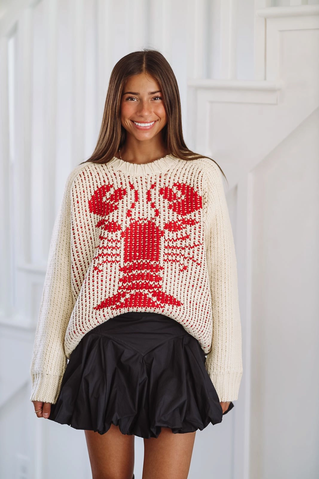 Thermal Regulation Fabric Looking For My Lobster Sweater - Beige and Red