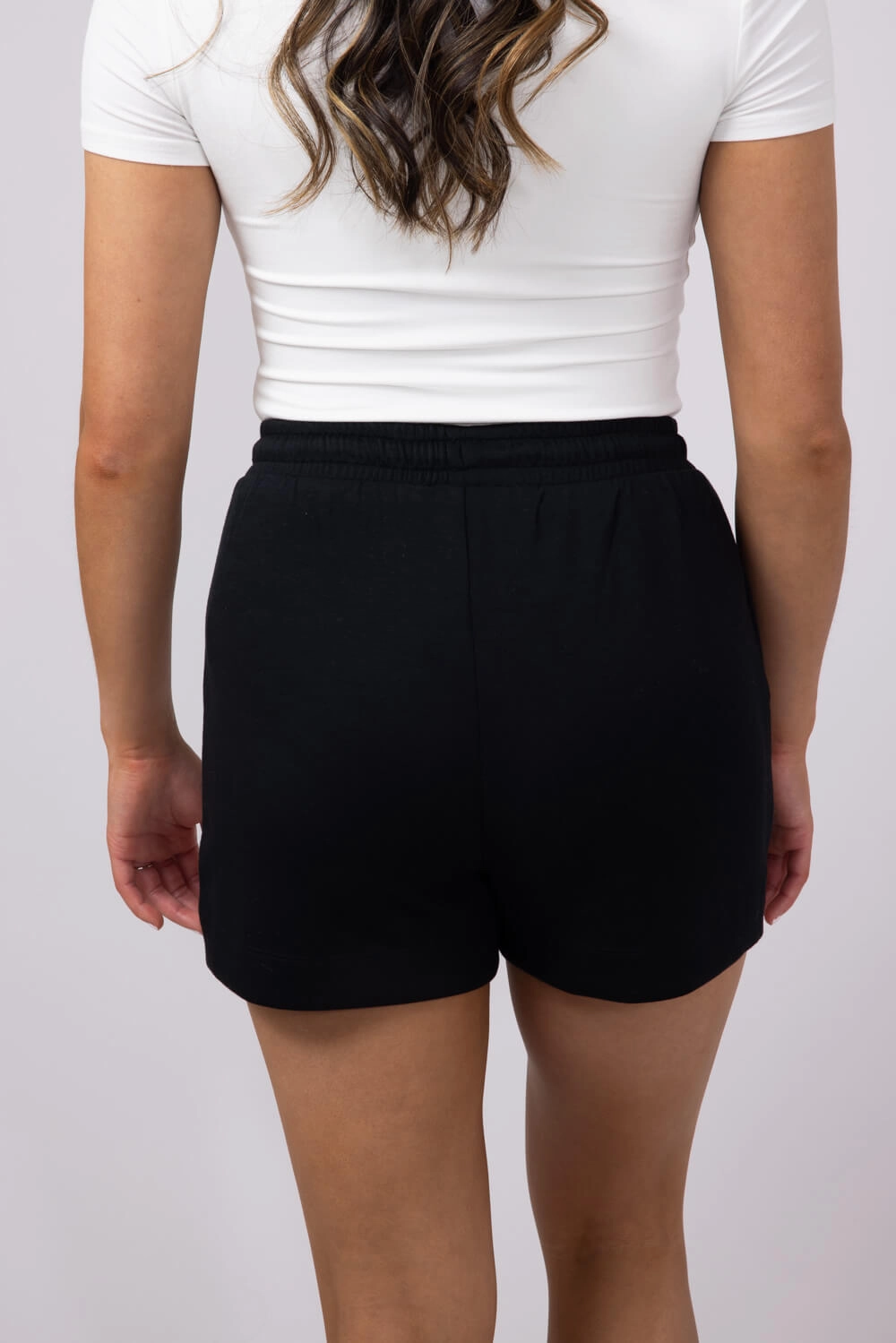 Love Tree Drawstring Super Soft Lounge Shorts for Women in Black | 6993PN-BLACK two piece outfit