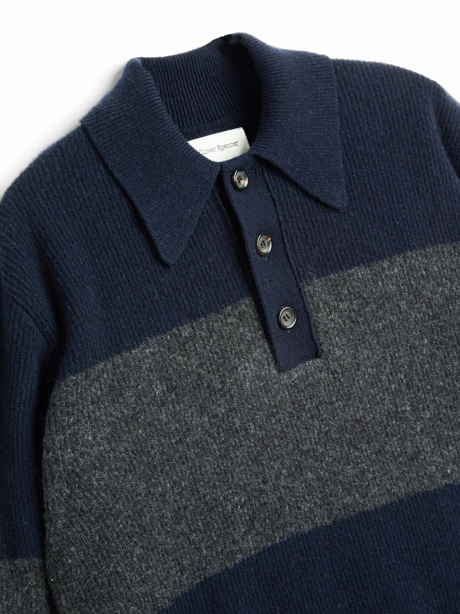 Cold Mornings Wren Knitted Polo Shirt Paxton Navy/Charcoal