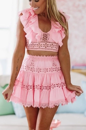 Anti Fade Technology Luscious Crop Top - Pink