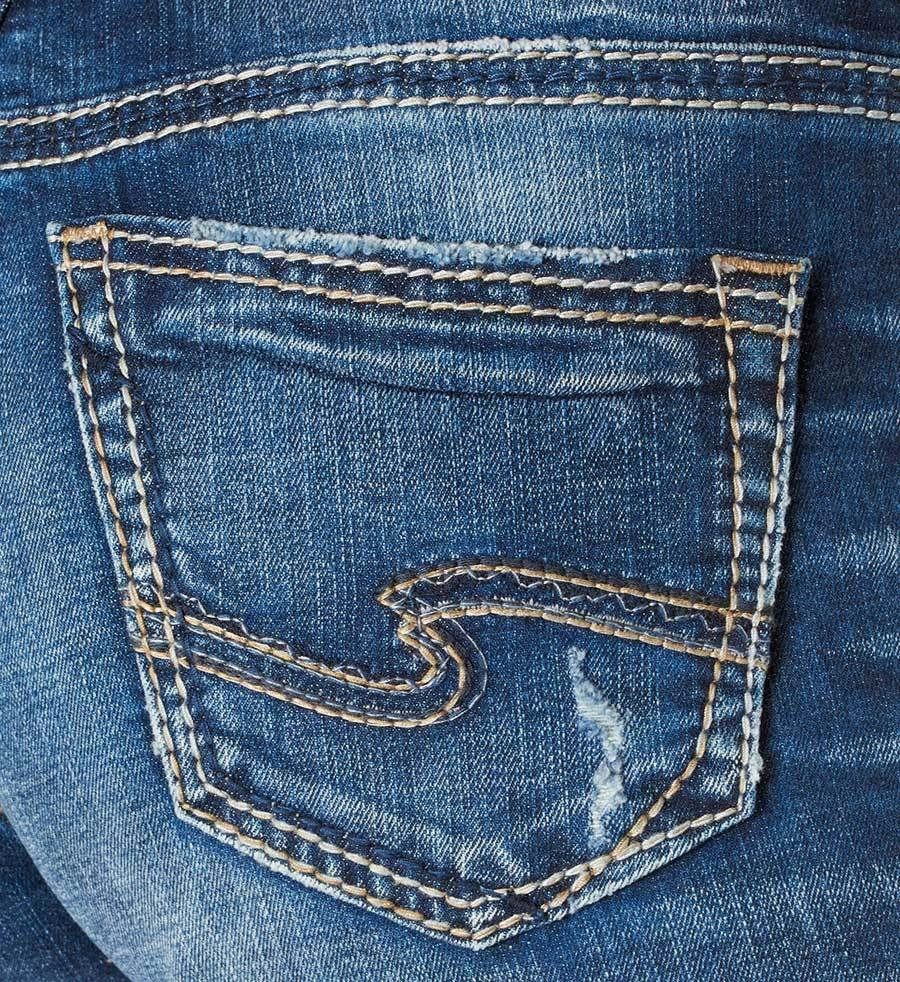 Versatile Tailoring Silver Jeans Destructed Skinny Girlfriend Jeans for Women | L27137SJL388