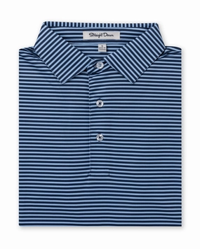 Breathable Top Chill Style Del Mar Stripe Polo - Carolina New Indigo