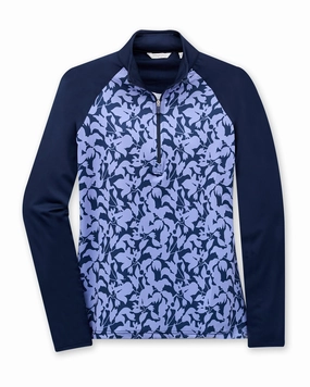 active top Mabel Quarter Zip - New Indigo