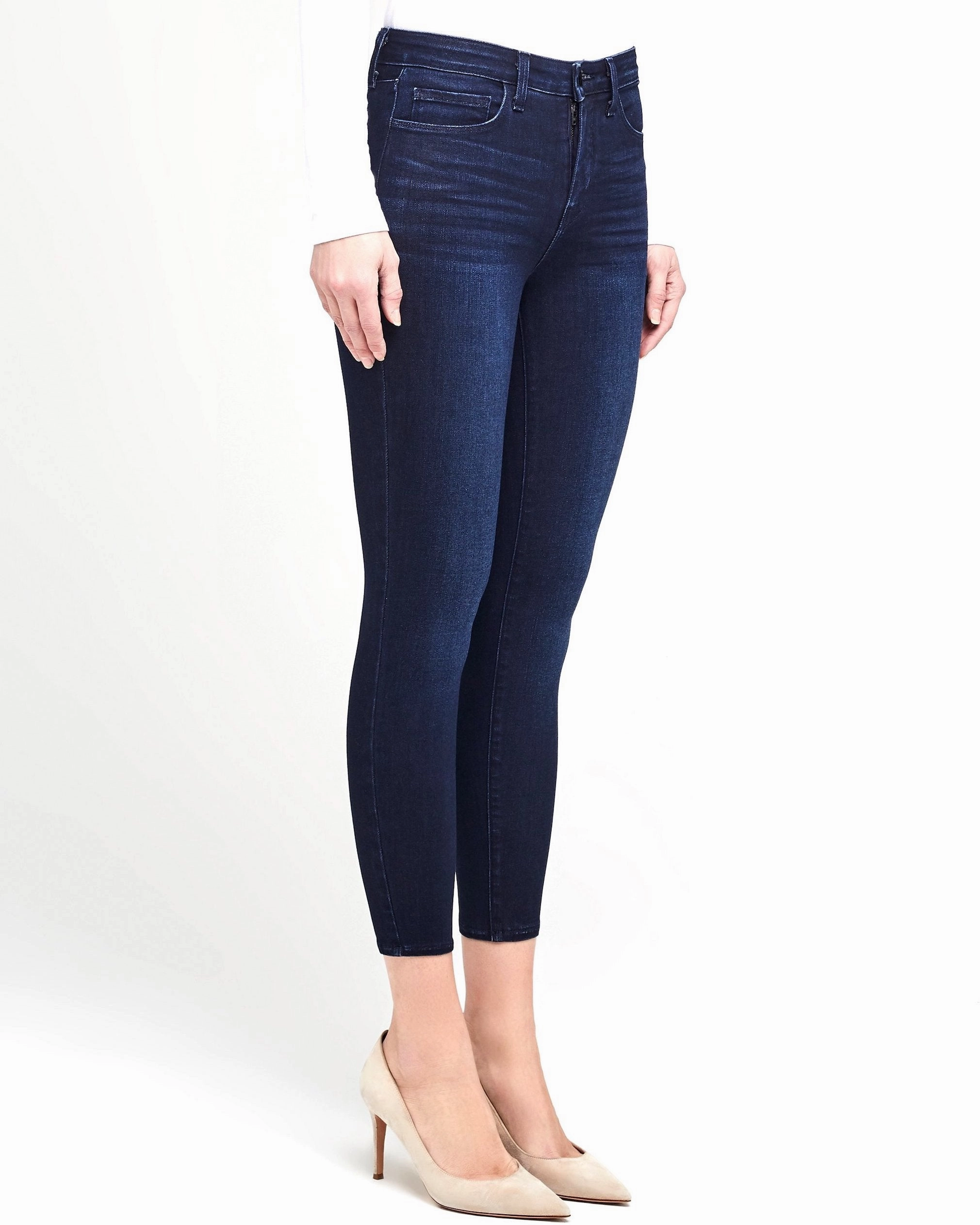 Margot High Rise Skinny Crop in Marino Blue Comfortable Design Timeless Feel