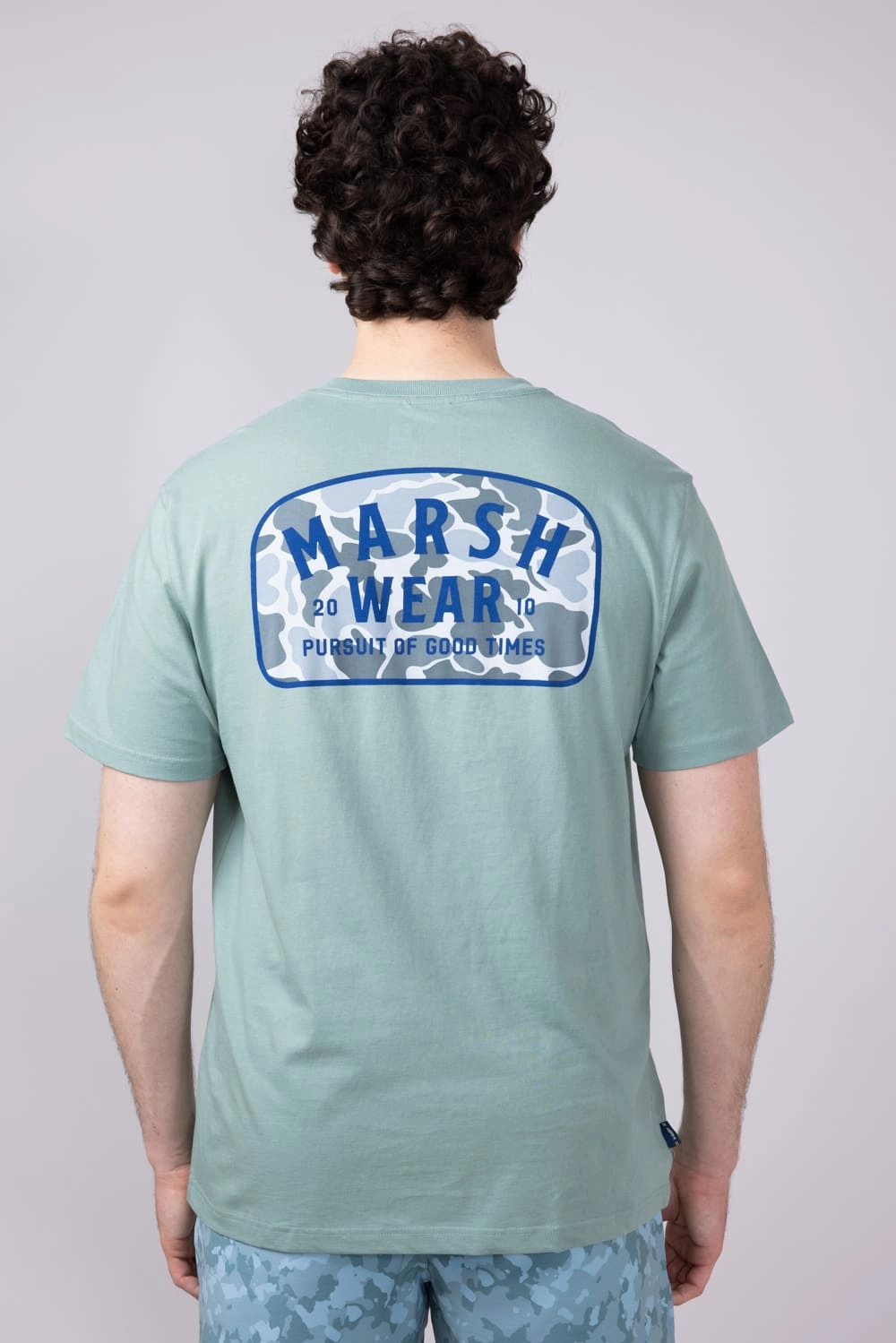 Hypoallergenic fabric TaglessDesign Marsh Wear Alton Camo T-Shirt for Men in Trellis | MWT1068-TRL-GREEN