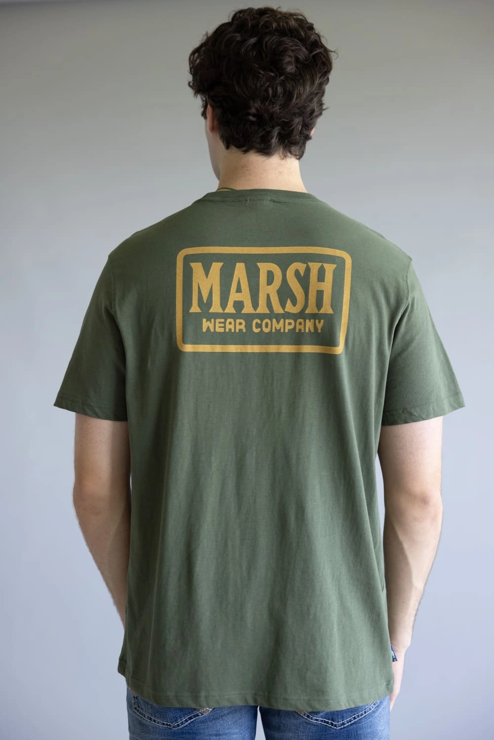 Modern Casual Marsh Wear Badge T-Shirt for Men in Green | MWT1098-BRGR