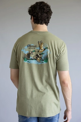 Marsh Wear Paddling Duck T-Shirt for Men in Green Heather | MWT3082-FSLH Fresh Vibes Casual Active Wear
