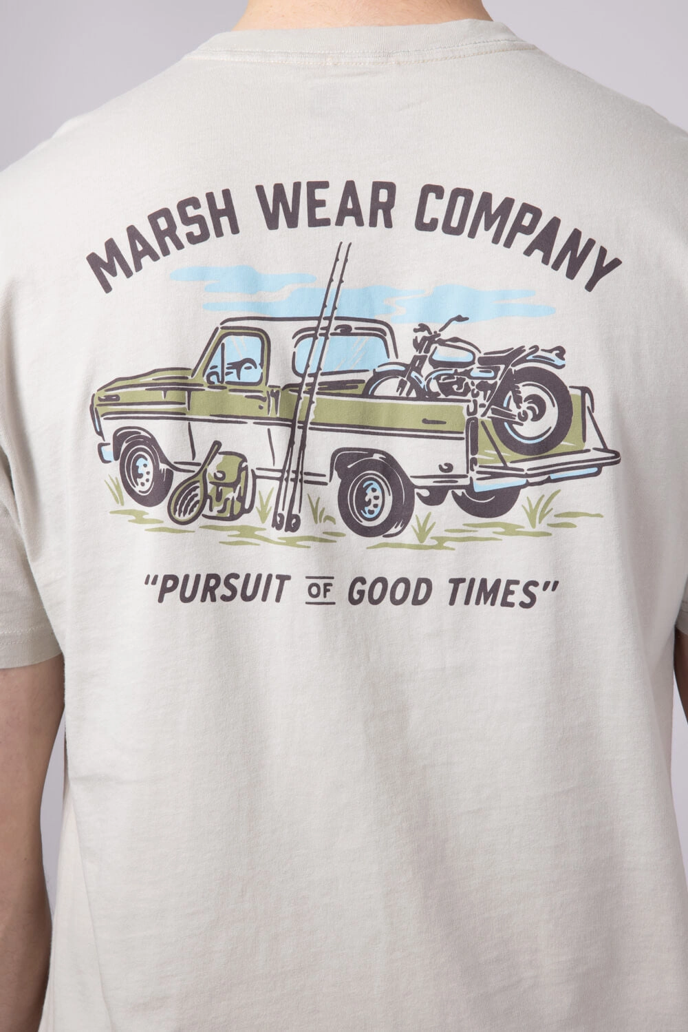 Marsh Wear Rumble T-Shirt for Men in Stone | MWT1079-STN-STONE TexturedWeavePattern