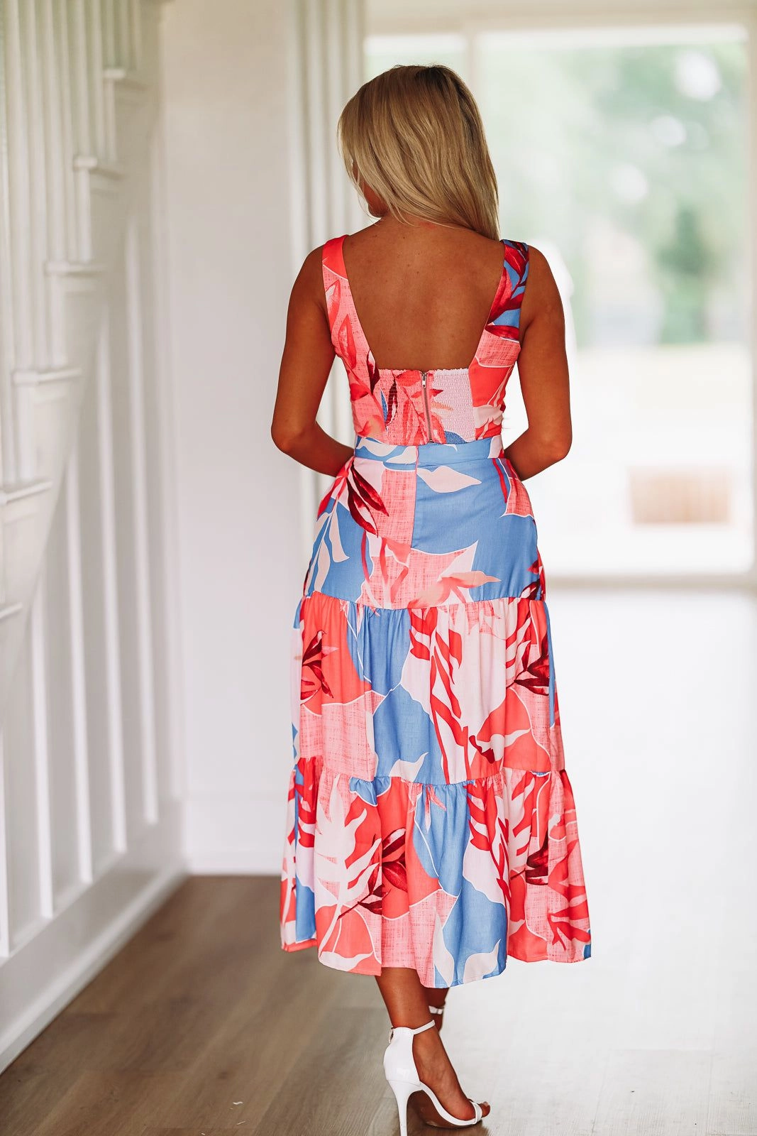 Maui Bound Maxi Skirt - Pink flowy silhouette High Shine