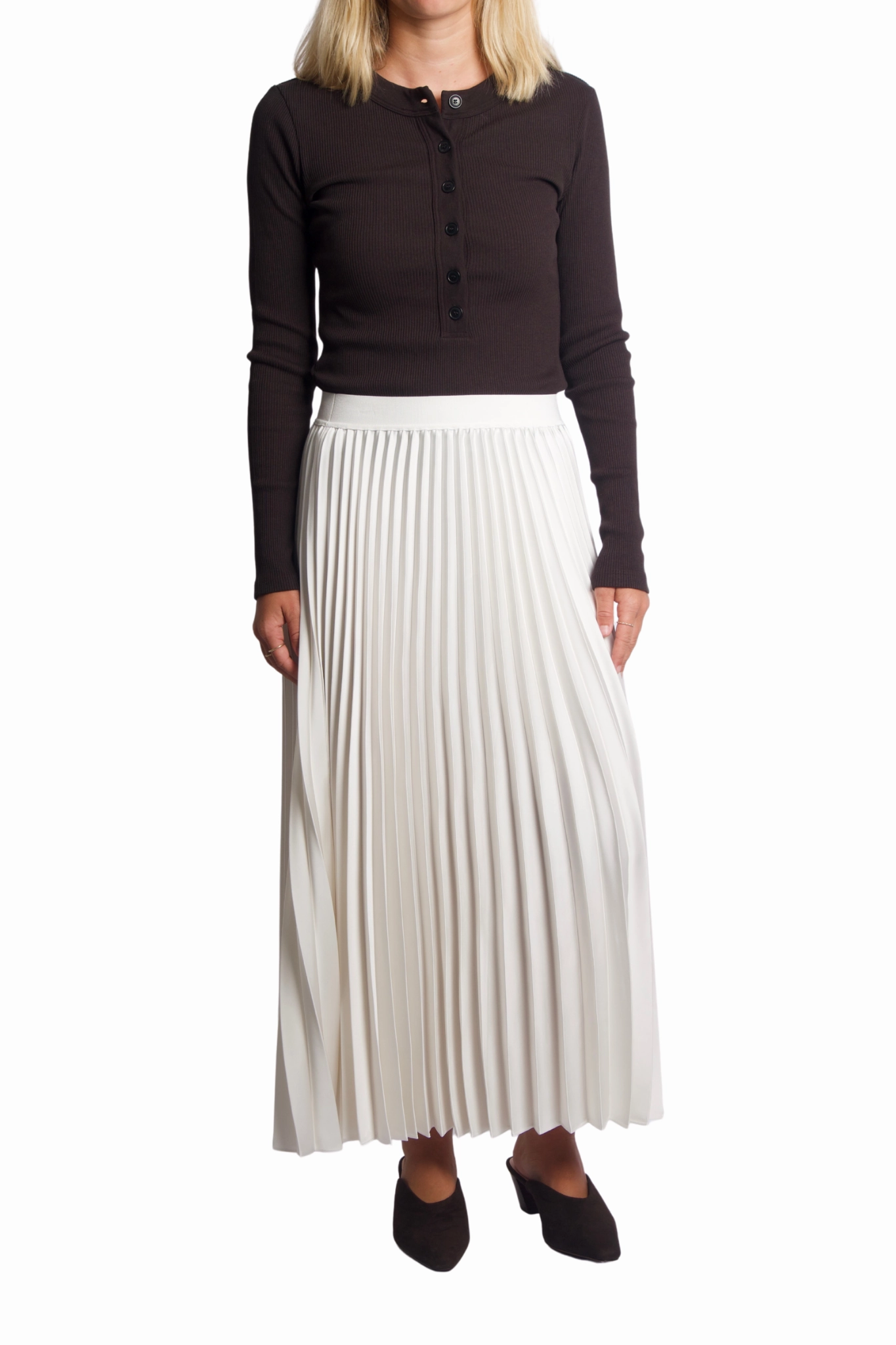 Luxury Trim Everyday Favorite Melanie Midi Skirt in Ivory