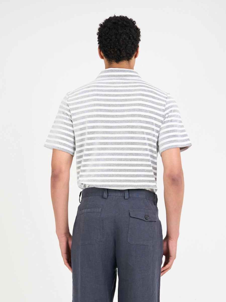 Mersey Polo Shirt Holmes Cream/Navy Effortless Fashion