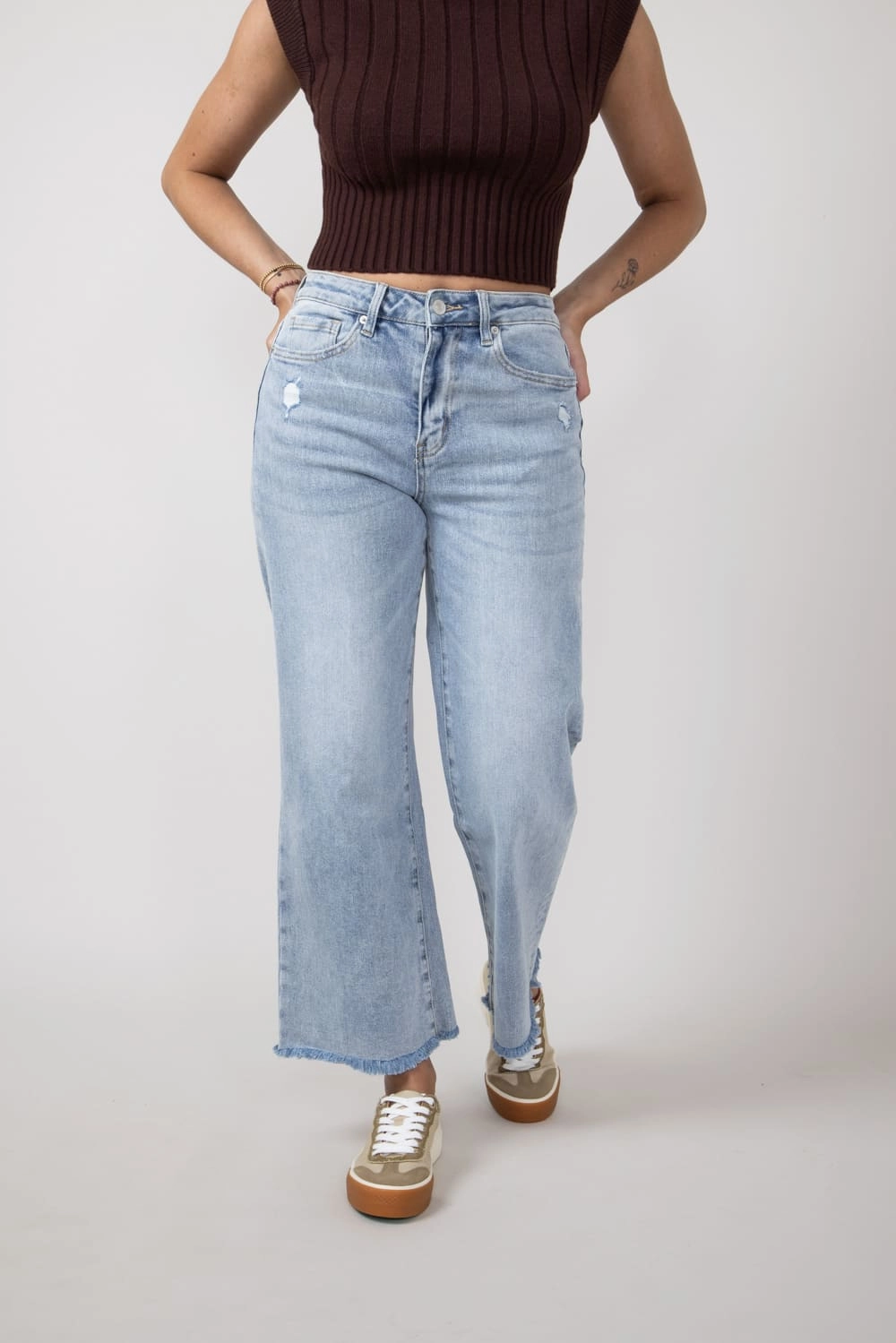 Mica High Rise Wash Clean Wide Leg Jeans for Women | MDP-W3034LT Street Appeal Sustainable Denim Production
