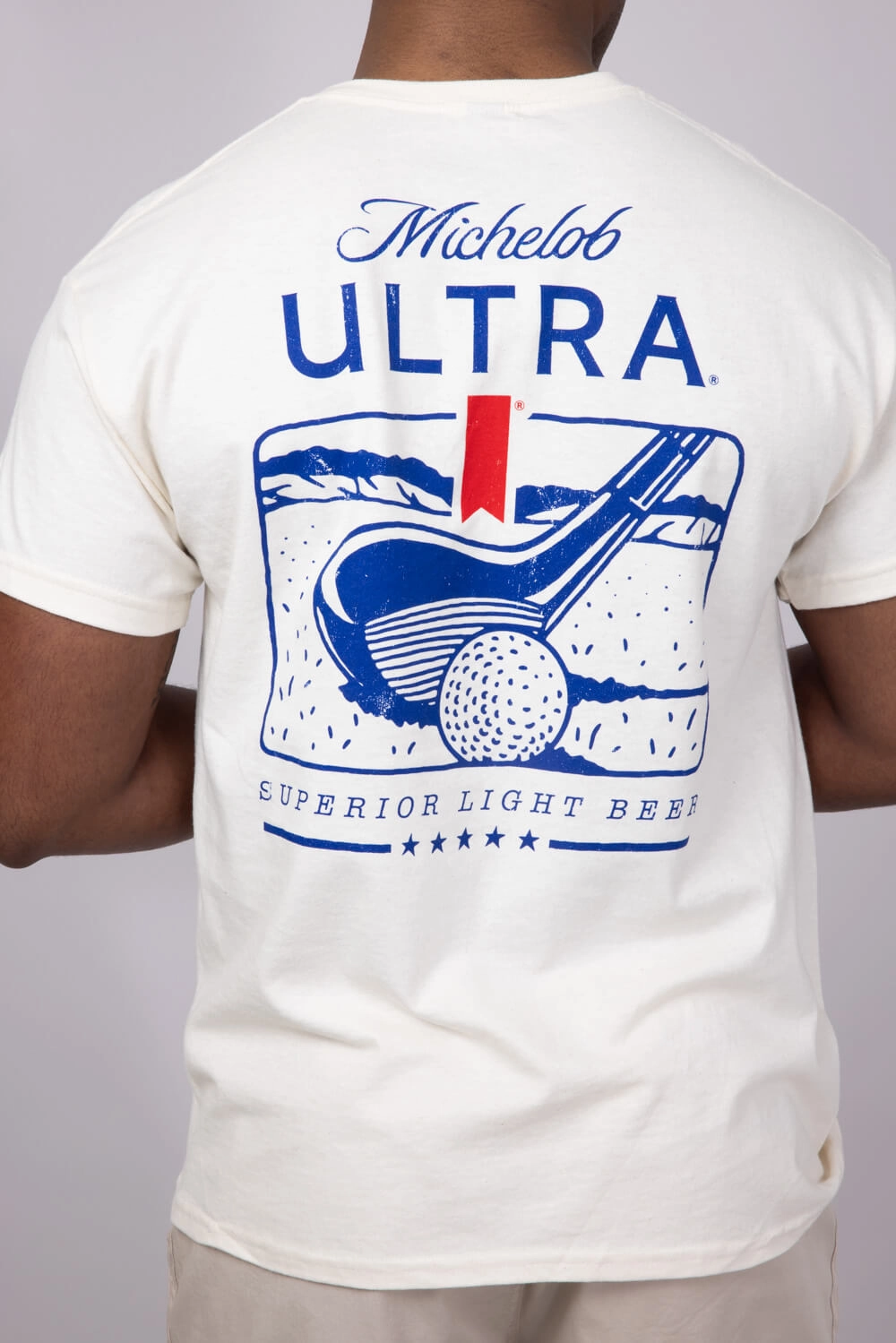 Versatile Outfit Leisure Casual Michelob Ultra Driver T-Shirt for Men in Cream | 17273-345