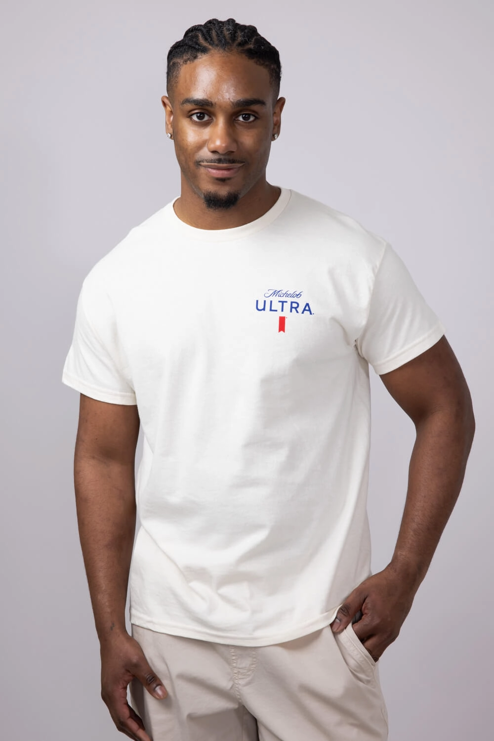 Cold Wash Optimized Michelob Ultra Driver T-Shirt for Men in Cream | 17273-345