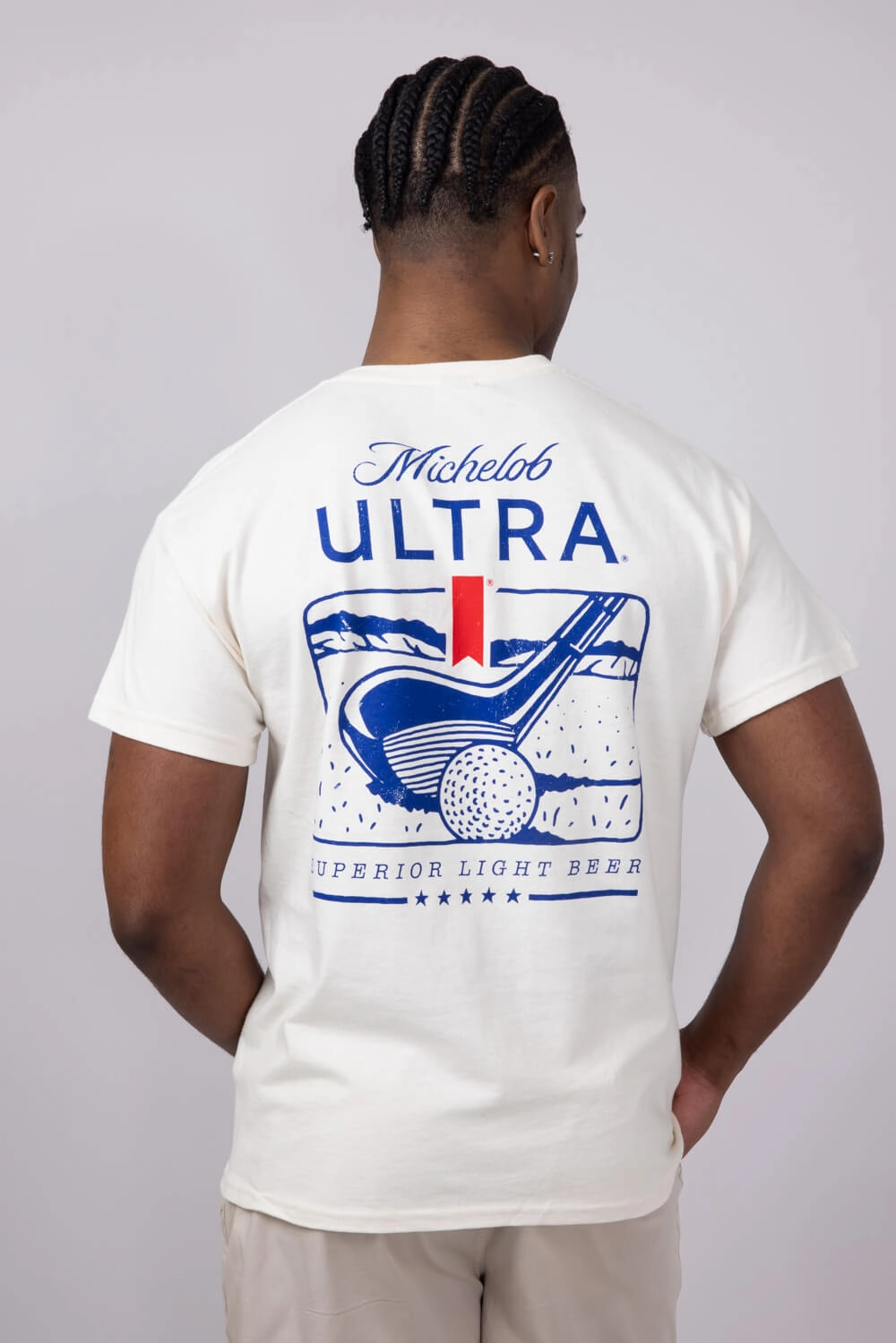 Michelob Ultra Driver T-Shirt for Men in Cream | 17273-345 Reinforced Shoulder